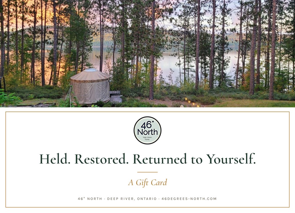 46° North Winter Wellness Gift Card: a self-care session, a private retreat seat or a private session for two